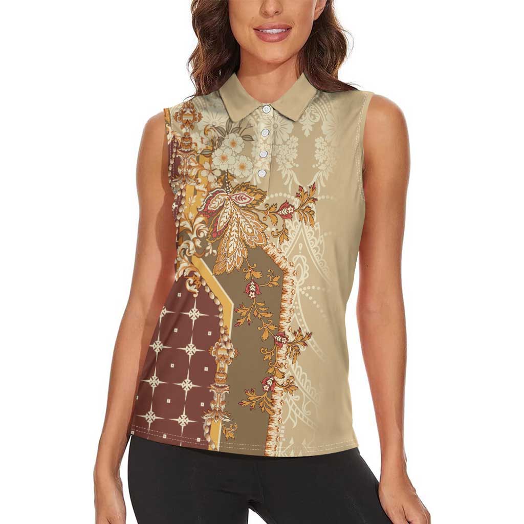 Mughal Empire Motif Unique Women Sleeveless Polo Shirt
