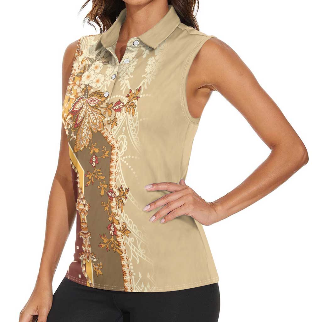 Mughal Empire Motif Unique Women Sleeveless Polo Shirt