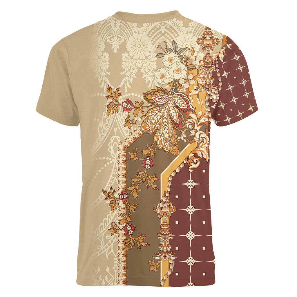 Mughal Empire Motif Unique Women V-Neck T-Shirt
