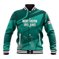Custom Football 2026 Northern Ireland Baseball Jacket Green and White Army