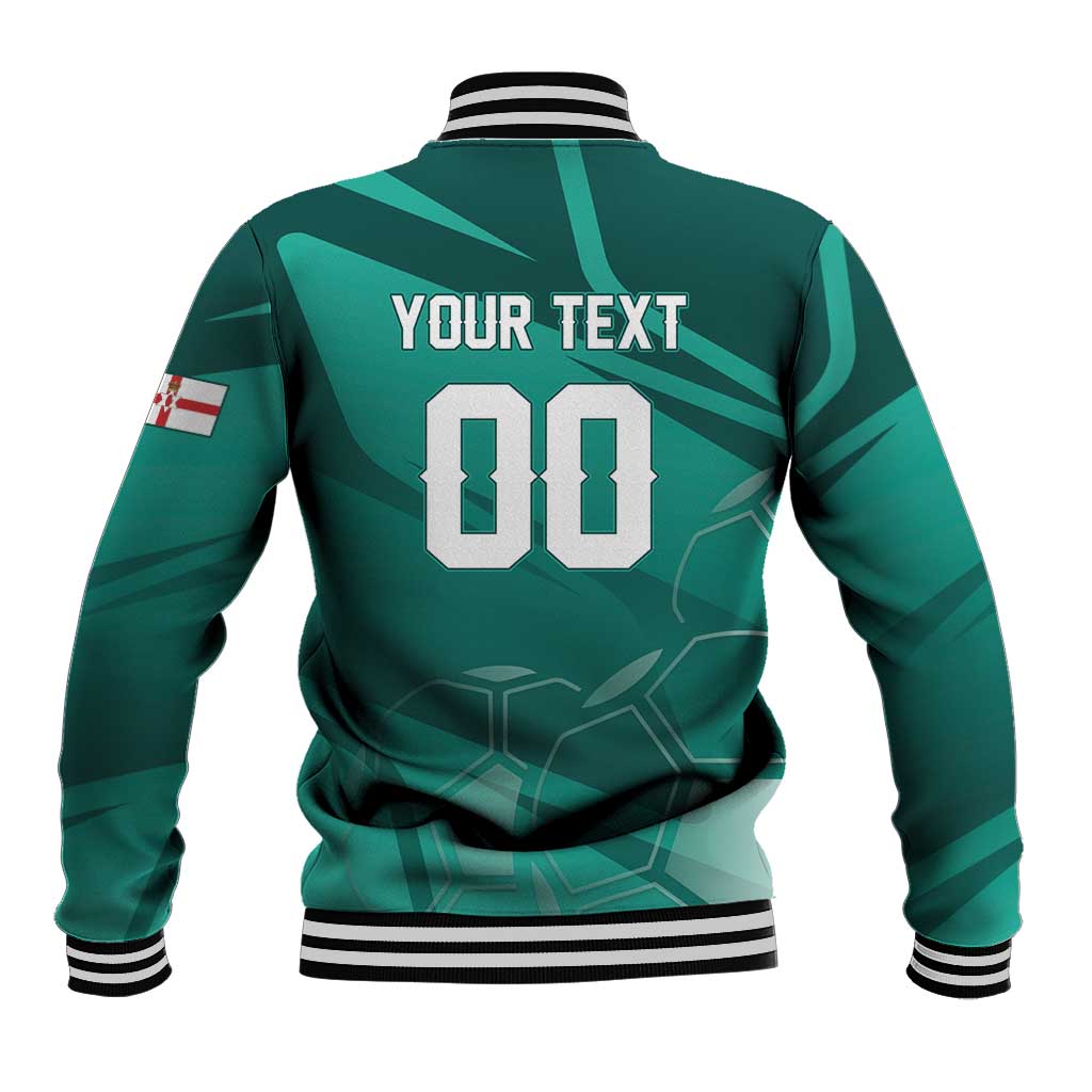 Custom Football 2026 Northern Ireland Baseball Jacket Green and White Army