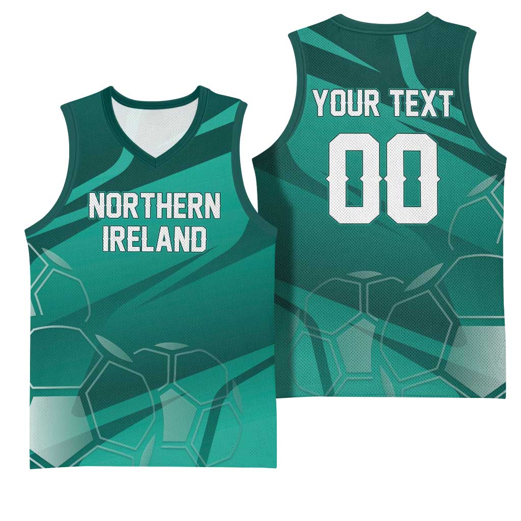 Custom Football 2026 Northern Ireland Basketball Jersey Green and White Army
