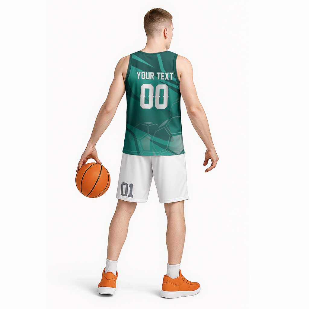 Custom Football 2026 Northern Ireland Basketball Jersey Green and White Army