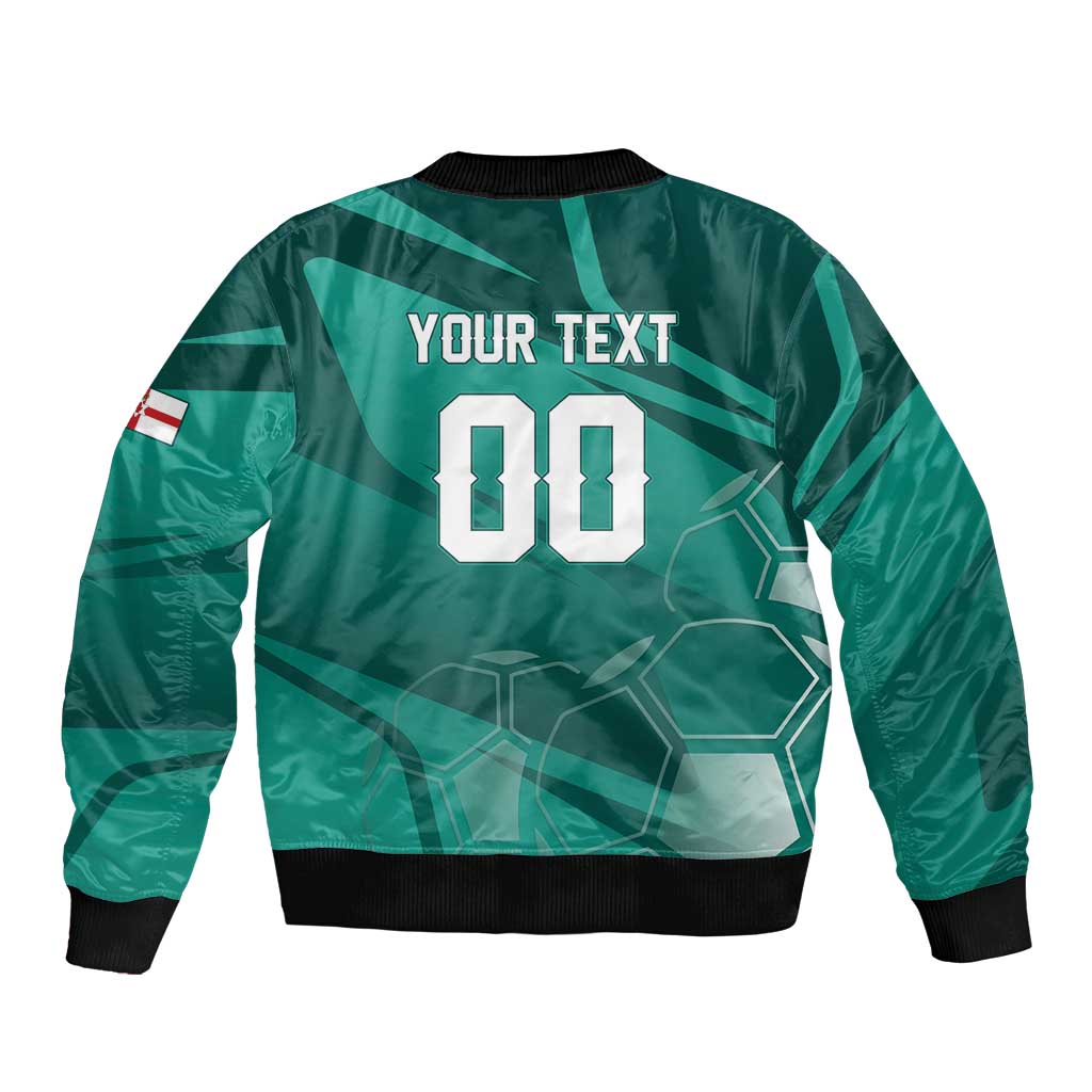 Custom Football 2026 Northern Ireland Bomber Jacket Green and White Army