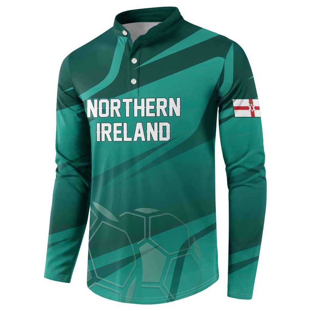Custom Football 2026 Northern Ireland Button Sweatshirt Green and White Army