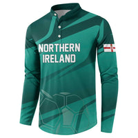 Custom Football 2026 Northern Ireland Button Sweatshirt Green and White Army