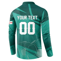Custom Football 2026 Northern Ireland Button Sweatshirt Green and White Army
