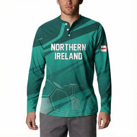 Custom Football 2026 Northern Ireland Button Sweatshirt Green and White Army