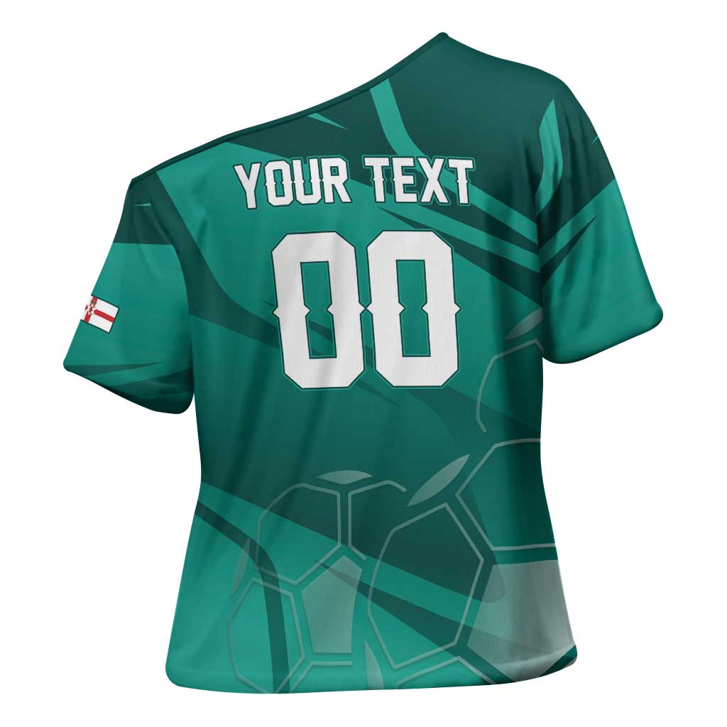 Custom Football 2026 Northern Ireland Cross Shoulder Shirt Green and White Army