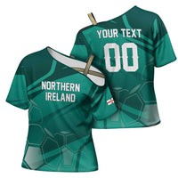 Custom Football 2026 Northern Ireland Cross Shoulder Shirt Green and White Army