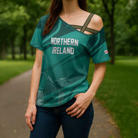 Custom Football 2026 Northern Ireland Cross Shoulder Shirt Green and White Army