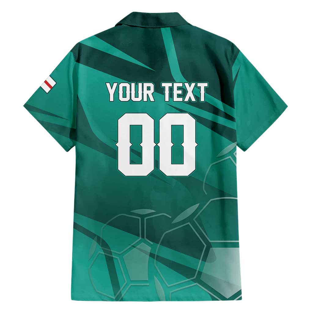 Custom Football 2026 Northern Ireland Hawaiian Shirt Green and White Army