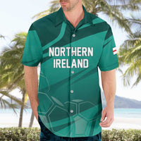 Custom Football 2026 Northern Ireland Hawaiian Shirt Green and White Army