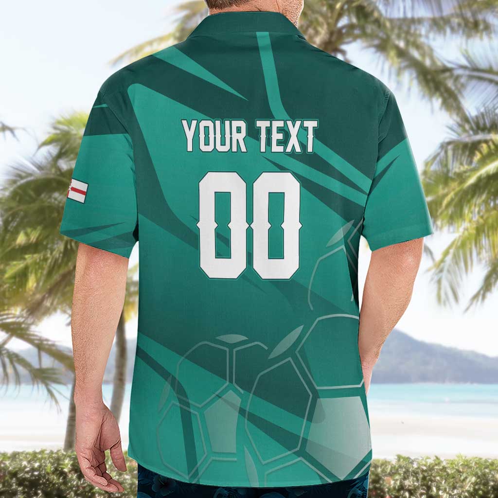 Custom Football 2026 Northern Ireland Hawaiian Shirt Green and White Army