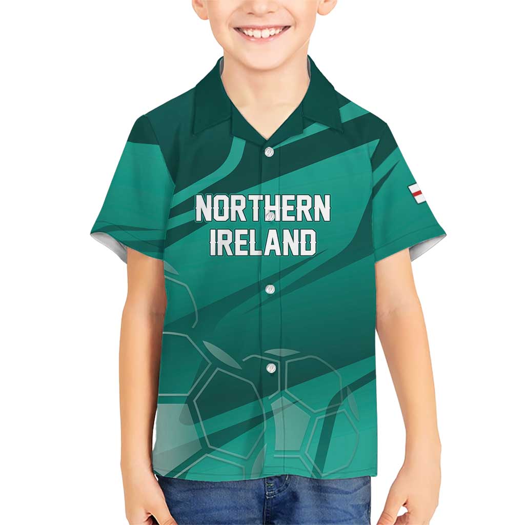 Custom Football 2026 Northern Ireland Hawaiian Shirt Green and White Army