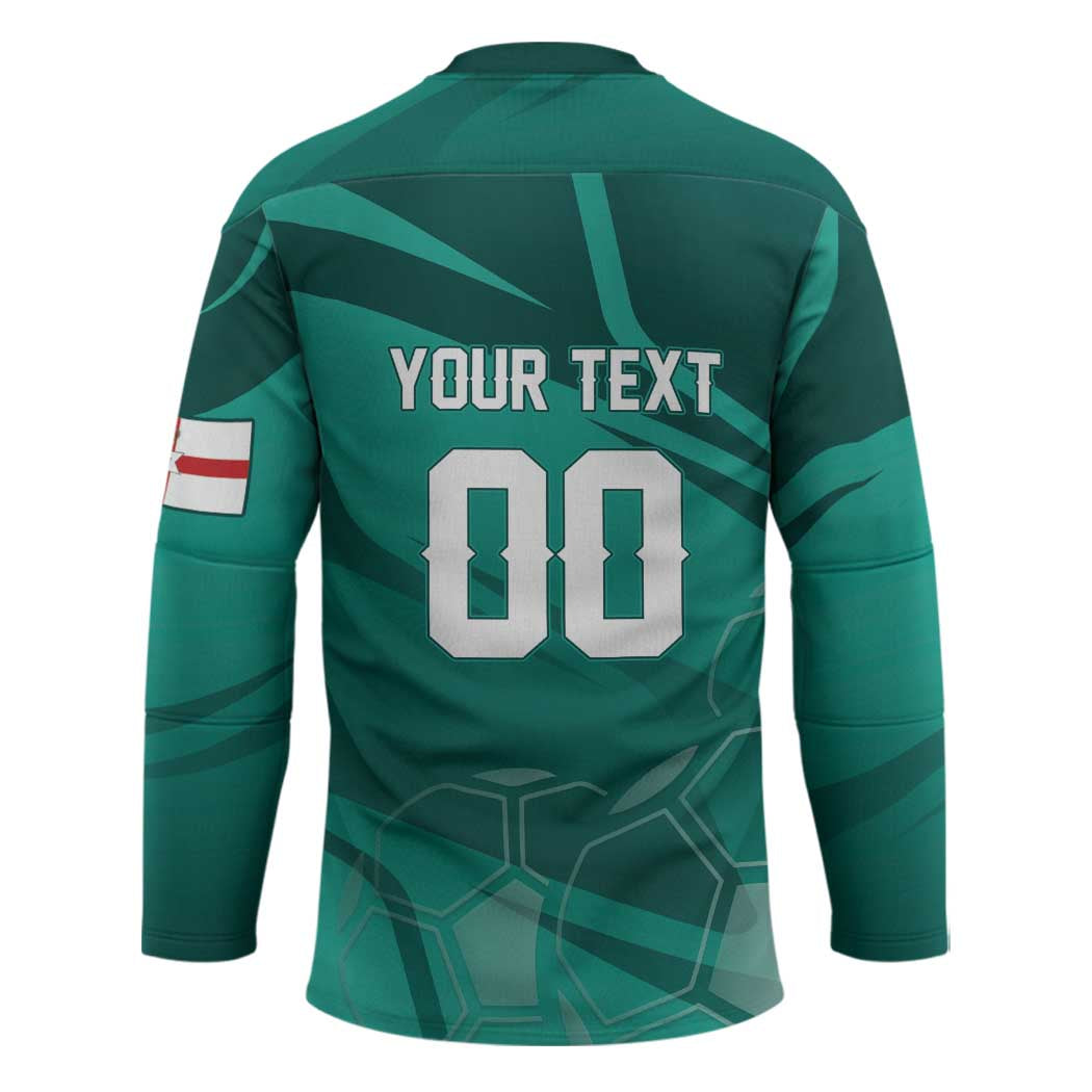 Custom Football 2026 Northern Ireland Hockey Jersey Green and White Army