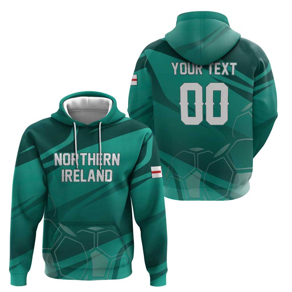 Custom Football 2026 Northern Ireland Hoodie Green and White Army