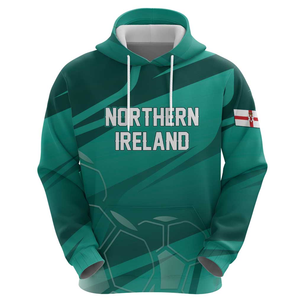 Custom Football 2026 Northern Ireland Hoodie Green and White Army