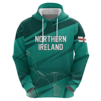 Custom Football 2026 Northern Ireland Hoodie Green and White Army