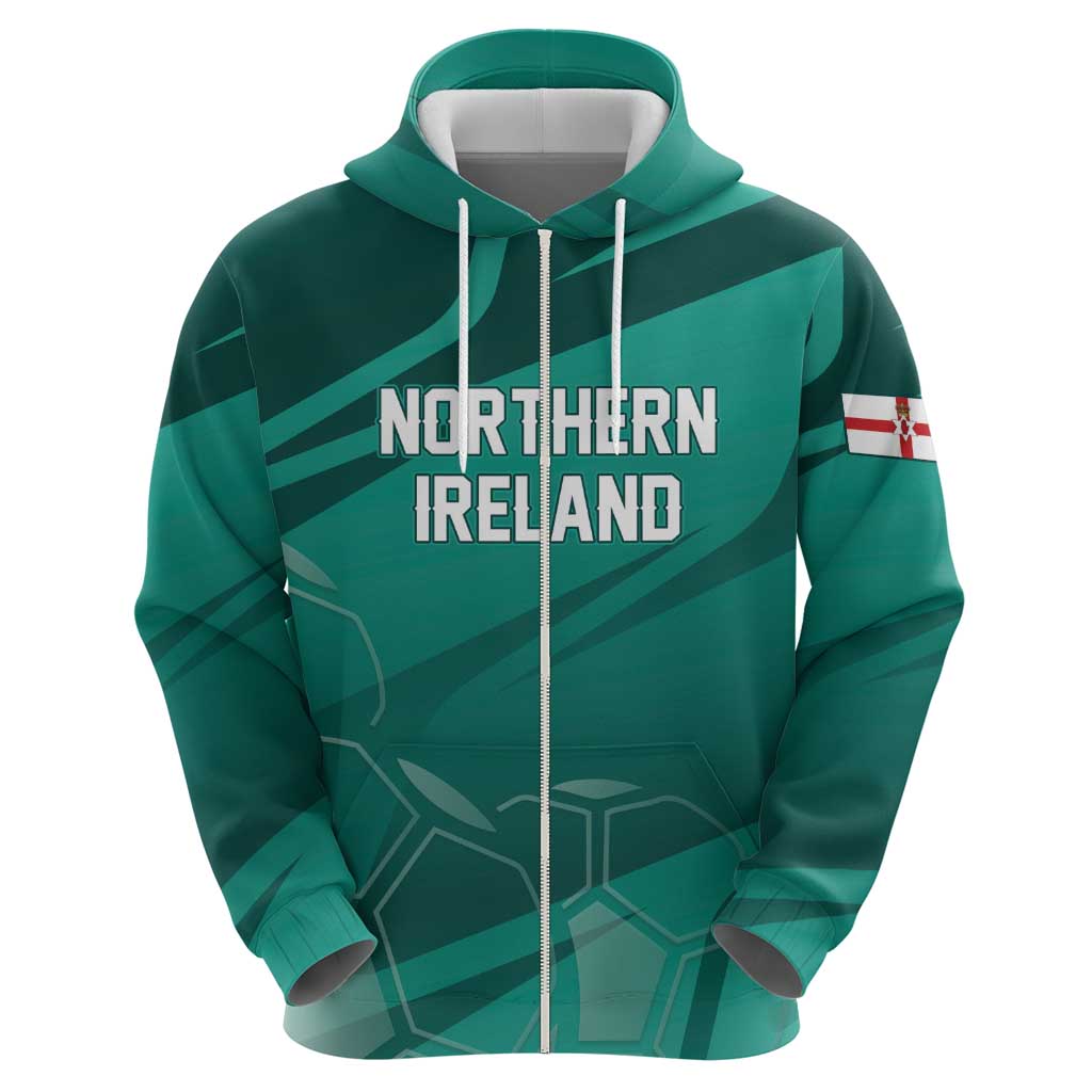 Custom Football 2026 Northern Ireland Hoodie Green and White Army