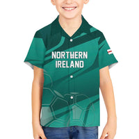Custom Football 2026 Northern Ireland Kid Hawaiian Shirt Green and White Army