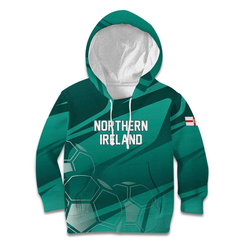 Custom Football 2026 Northern Ireland Kid Hoodie Green and White Army