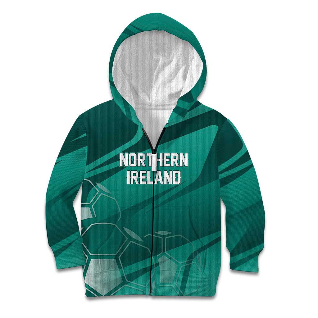 Custom Football 2026 Northern Ireland Kid Hoodie Green and White Army