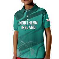 Custom Football 2026 Northern Ireland Kid Polo Shirt Green and White Army