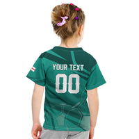 Custom Football 2026 Northern Ireland Kid T Shirt Green and White Army