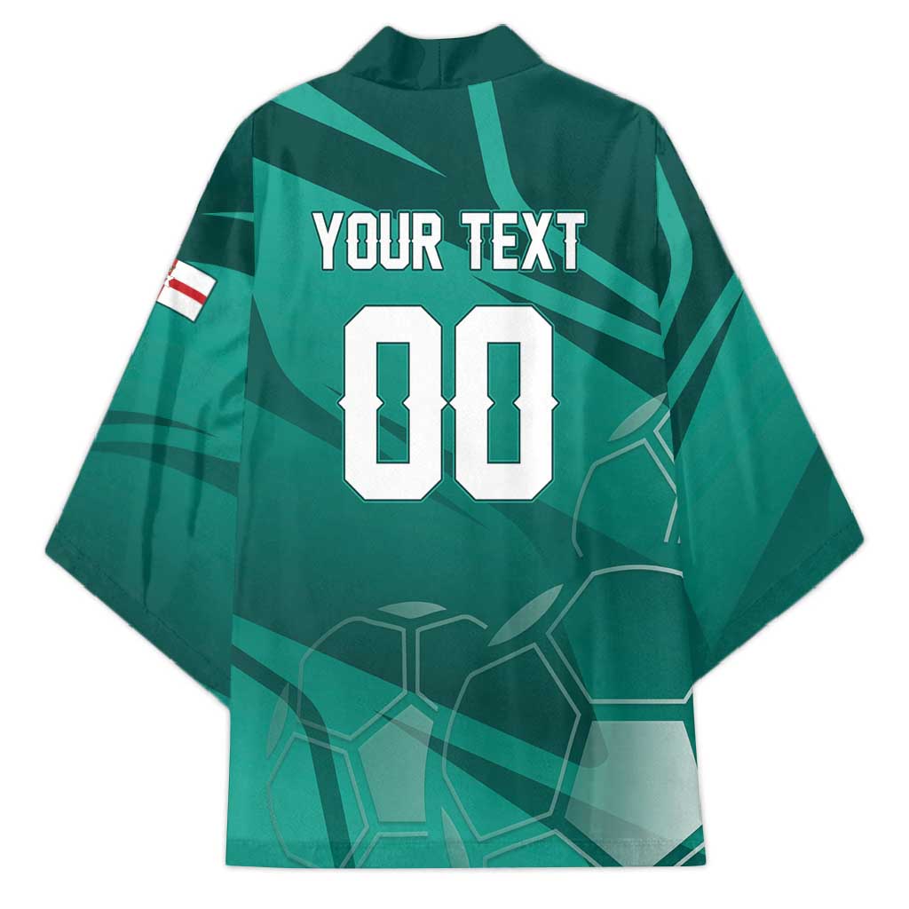 Custom Football 2026 Northern Ireland Kimono Green and White Army