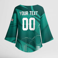 Custom Football 2026 Northern Ireland Kimono Sleeve Blouse Green and White Army
