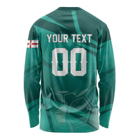 Custom Football 2026 Northern Ireland Long Sleeve Shirt Green and White Army