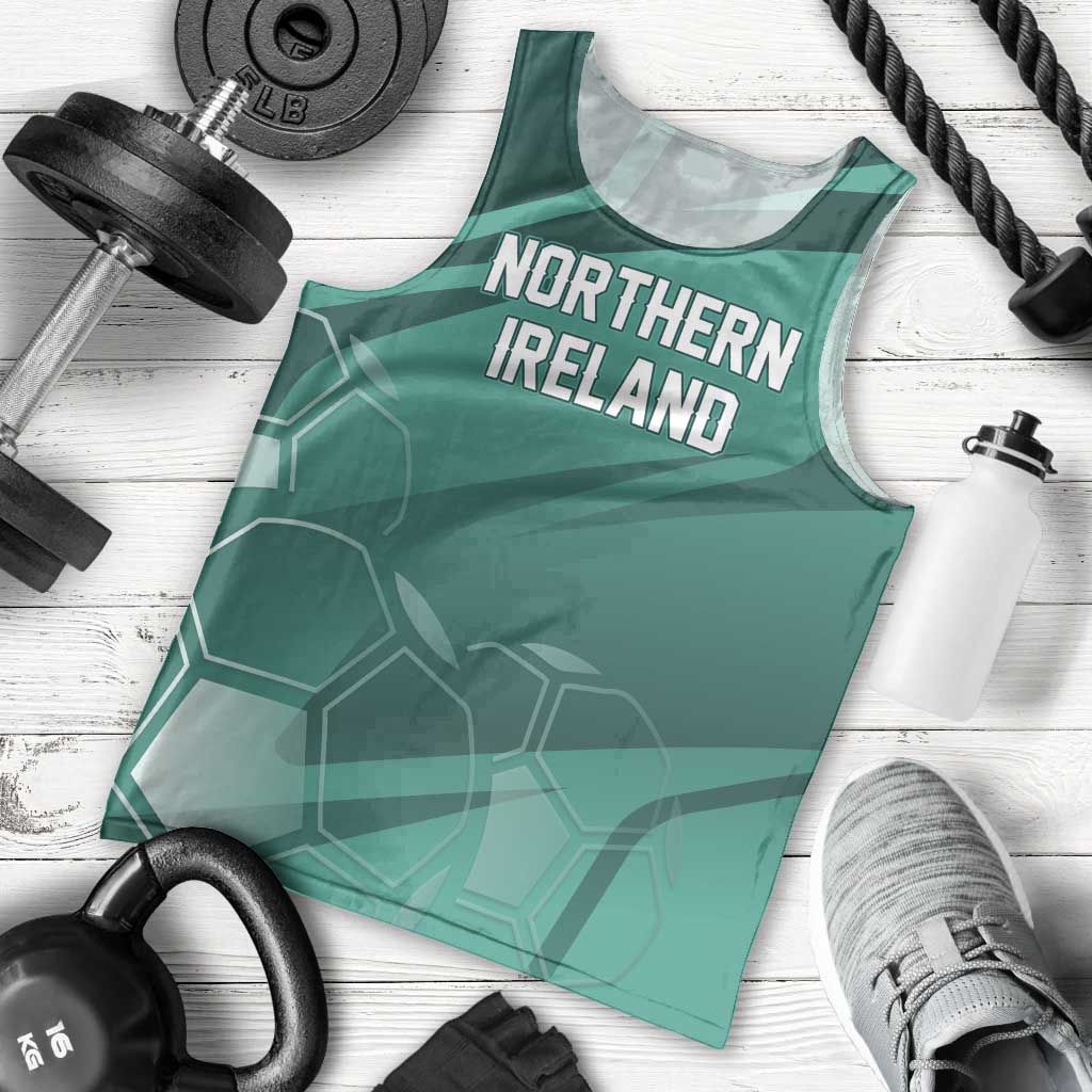 Custom Football 2026 Northern Ireland Men Tank Top Green and White Army