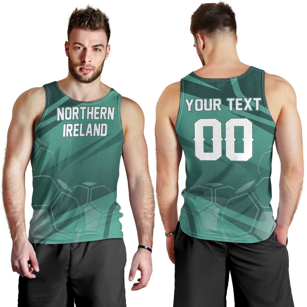 Custom Football 2026 Northern Ireland Men Tank Top Green and White Army