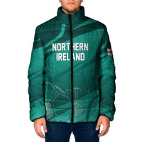 Custom Football 2026 Northern Ireland Padded Jacket Green and White Army