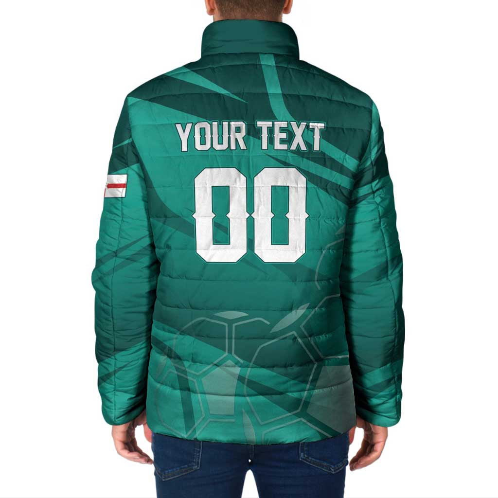 Custom Football 2026 Northern Ireland Padded Jacket Green and White Army