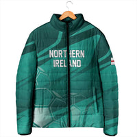 Custom Football 2026 Northern Ireland Padded Jacket Green and White Army