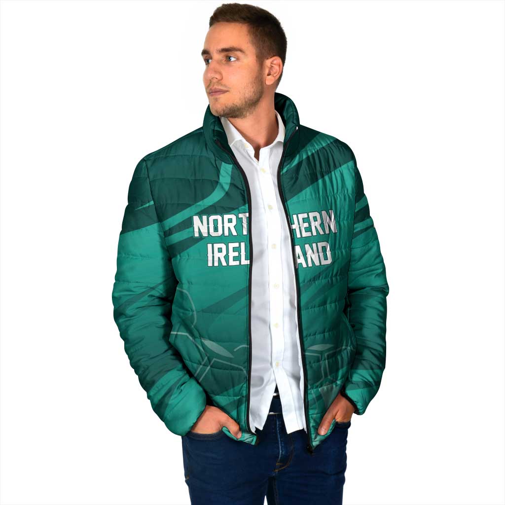 Custom Football 2026 Northern Ireland Padded Jacket Green and White Army