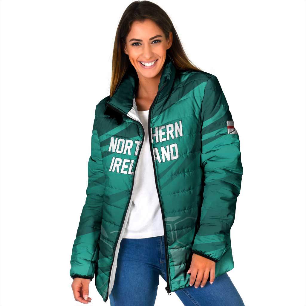 Custom Football 2026 Northern Ireland Padded Jacket Green and White Army