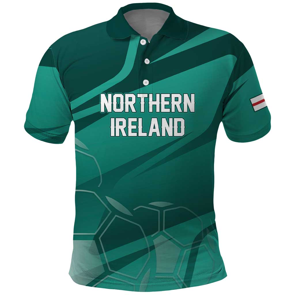 Custom Football 2026 Northern Ireland Polo Shirt Green and White Army