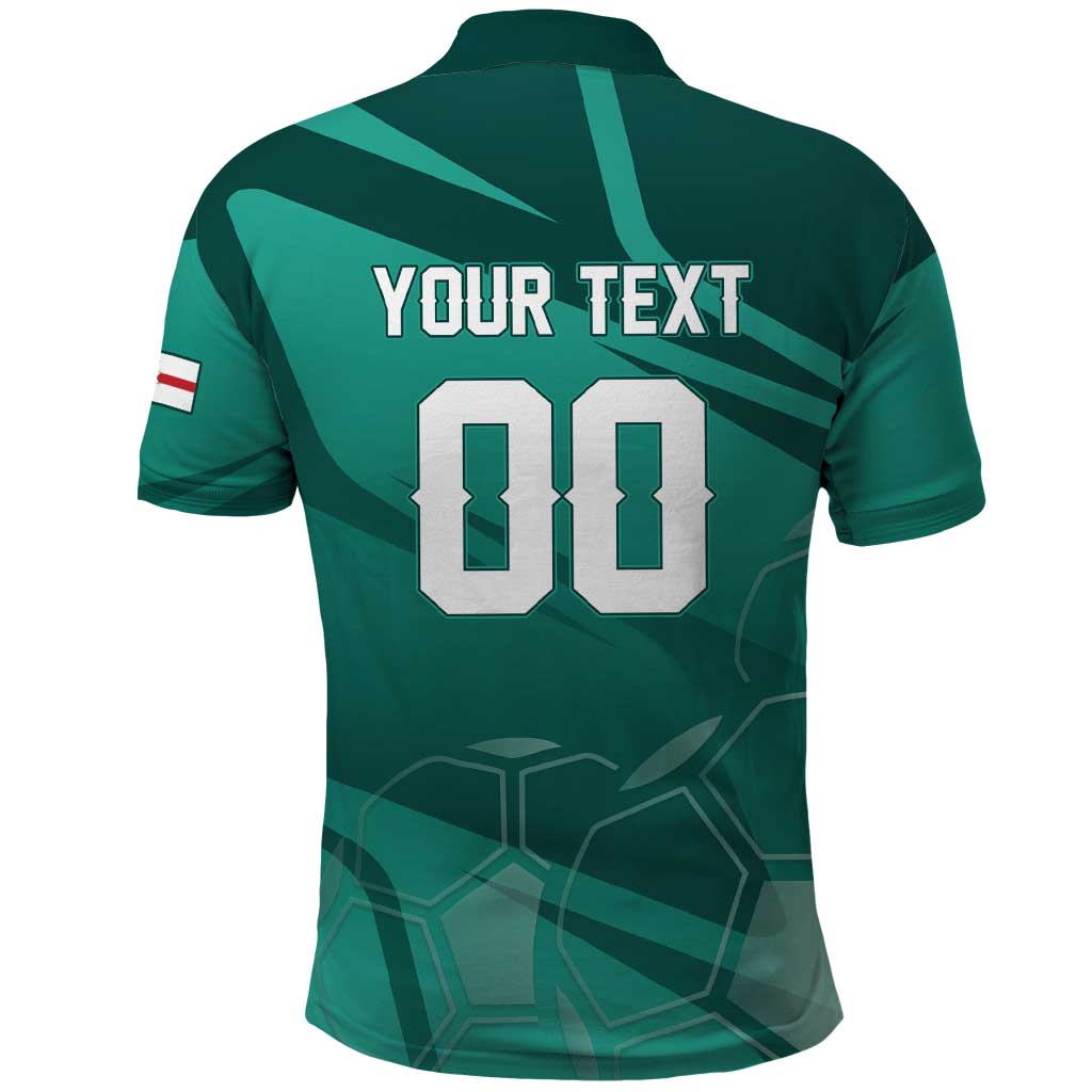 Custom Football 2026 Northern Ireland Polo Shirt Green and White Army