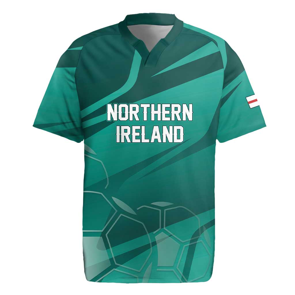 Custom Football 2026 Northern Ireland Rugby Jersey Green and White Army