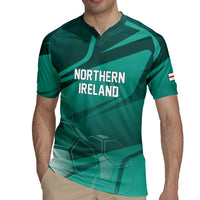 Custom Football 2026 Northern Ireland Rugby Jersey Green and White Army