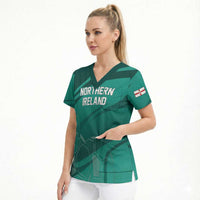 Custom Football 2026 Northern Ireland Scrub Top Green and White Army