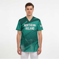 Custom Football 2026 Northern Ireland Scrub Top Green and White Army