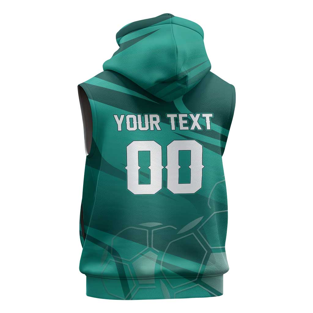 Custom Football 2026 Northern Ireland Sleeveless Hoodie Green and White Army