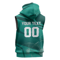 Custom Football 2026 Northern Ireland Sleeveless Hoodie Green and White Army