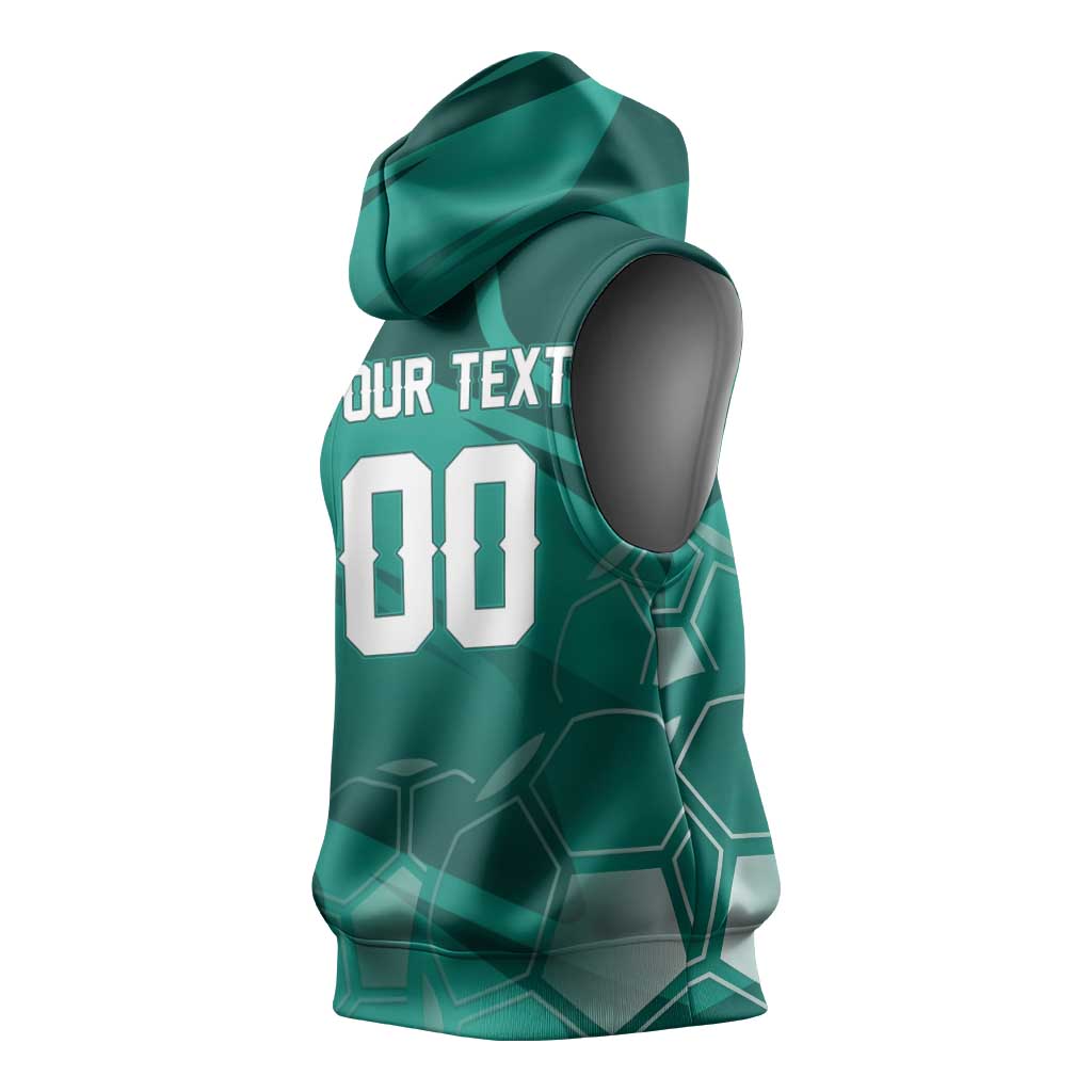 Custom Football 2026 Northern Ireland Sleeveless Hoodie Green and White Army