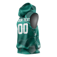 Custom Football 2026 Northern Ireland Sleeveless Hoodie Green and White Army