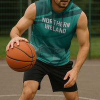 Custom Football 2026 Northern Ireland Sleeveless Hoodie Green and White Army